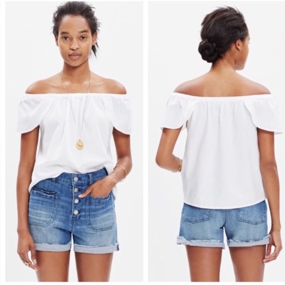 Madewell Tops - Madewell Off The Shoulder Flutter Sleeve Top XXS